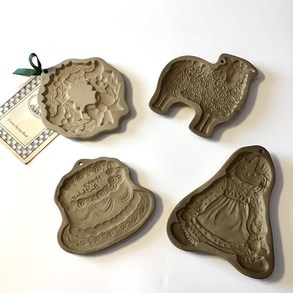 VTG Brown Bag Cookie Molds Bundle of 4 Wreath Lamb Birthday Cake Raggedy Ann